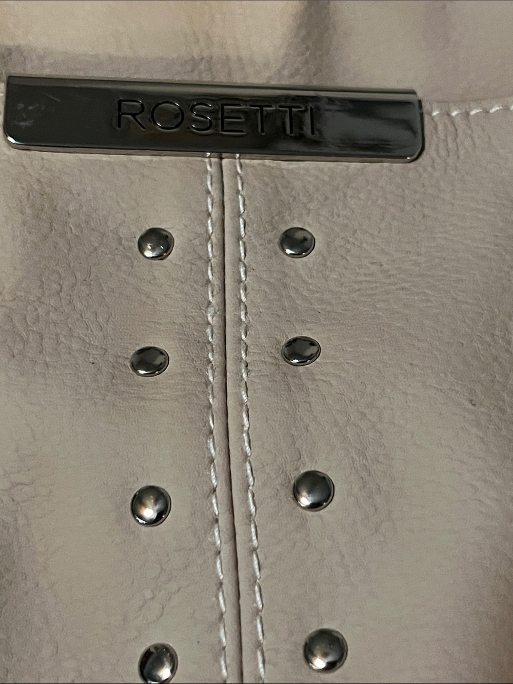 Rosetti Beige Stud-Accent Shoulder Tote - Picture 6 of 6